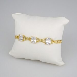 Bracelets Woman/ Pulseras Dama/  Zircon Stone/  14K Real Color// B301