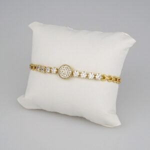 Bracelets Woman/ Pulseras Dama/  Zircon Stone/  14K Real Color// B303