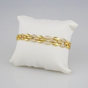 Bracelets Woman/ Pulseras Dama/  Zircon Stone/  14K Real Color// B315