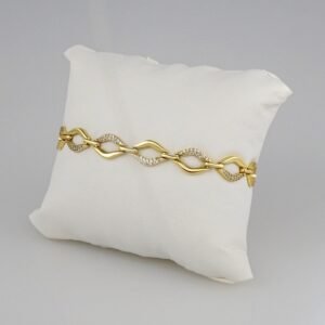 Bracelets Woman/ Pulseras Dama/  Zircon Stone/  14K Real Color// B317