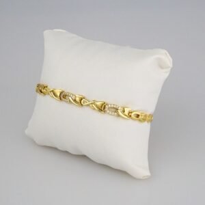 Bracelets Woman/ Pulseras Dama/  Zircon Stone/  14K Real Color// B325