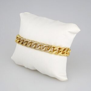 Bracelets Woman/ Pulseras Dama/  Zircon Stone/  14K Real Color// B326