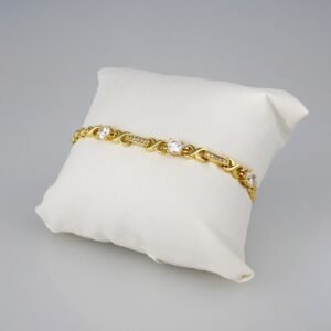 Bracelets Woman/ Pulseras Dama/  Zircon Stone/  14K Real Color// B343