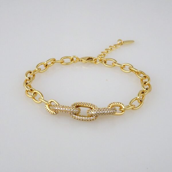 Bracelets Woman/ Manillas Mujer/ 14K Real Color/Zircon Stone// B367 - Image 2