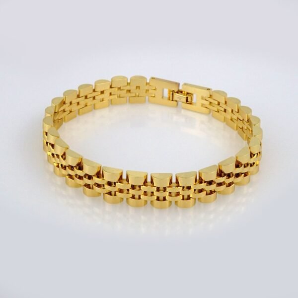 Bracelets Woman/ Manillas Mujer/  14K Real Color/  Plain// B369 - Image 2