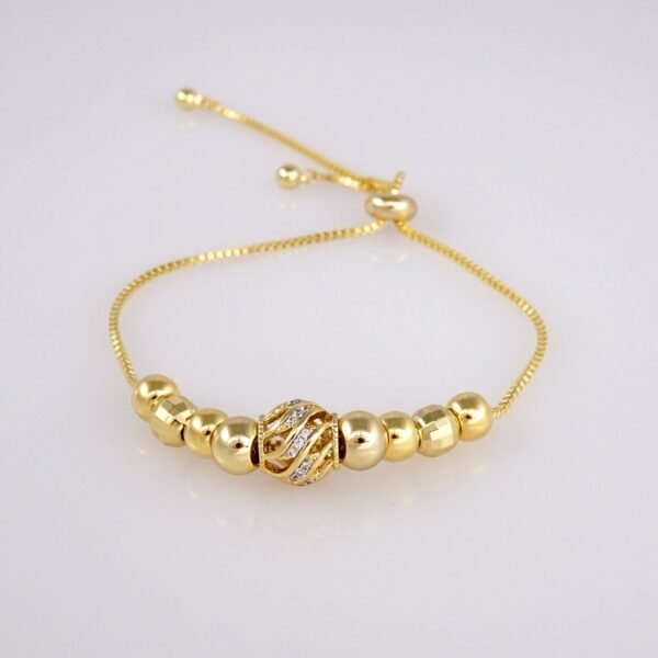 Bracelets Woman/ Pulseras Dama/  Zircon Stone/  14K Real Color/ Ajustable// B382 - Image 2