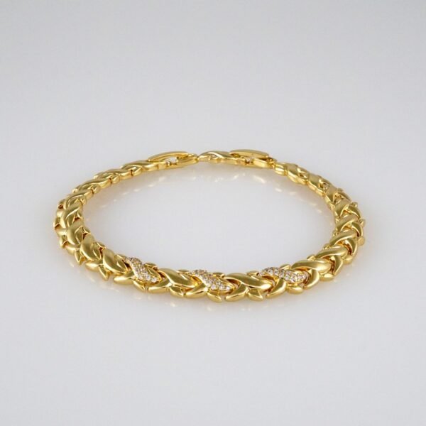Bracelets Woman/ Manillas Mujer/  14K Real Color/  Zircon Stone// B385 - Image 2