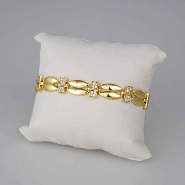 Bracelets Woman/ Manillas Mujer/ 14K Real Color/Zircon Stone// B408 - Image 2