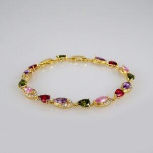 Bracelets Woman/ Manillas Mujer/  14K Real Color/  Zircon Stone// B428