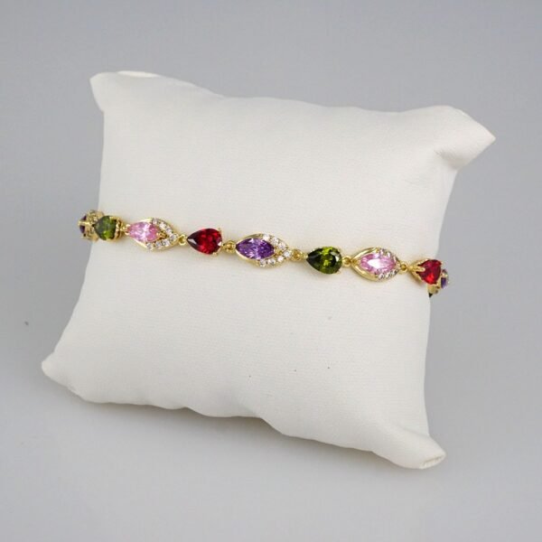 Bracelets Woman/ Manillas Mujer/  14K Real Color/  Zircon Stone// B428 - Image 2