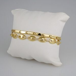 Bracelets Woman/ Manillas Mujer/  14K Real Color/  Zircon Stone// B438