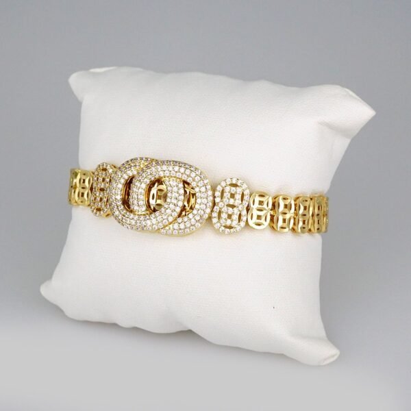 Bracelets Woman/ Manillas Mujer/ 14K Real Color/Zircon Stone// B455 - Image 2