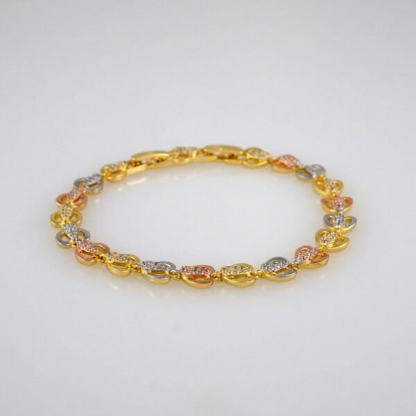 Women Bracelets/ Pulseras Dama/  Zircon Stone/ Three Tone// B527 - Image 2