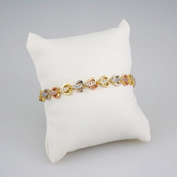 Women Bracelets/ Pulseras Dama/  Zircon Stone/ Three Tone// B527