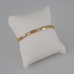 Women Bracelets/ Pulseras Dama/ Zircon Stone/ ThreeTone// B688