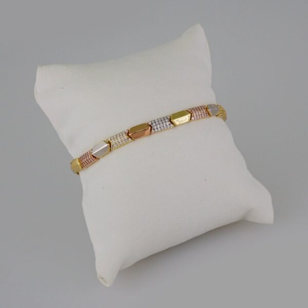 Women Bracelets/ Pulseras Dama/ Zircon Stone/ ThreeTone// B688