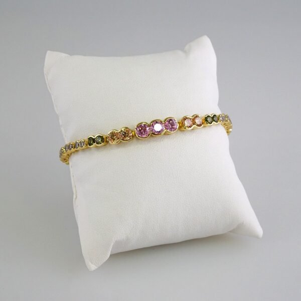 Women Bracelets/ Pulseras Dama/ Zircon Stone/14K Real Color// B846