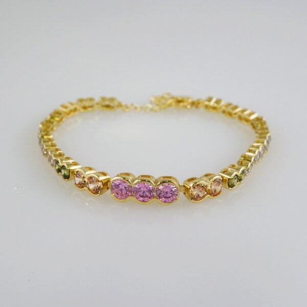 Women Bracelets/ Pulseras Dama/ Zircon Stone/14K Real Color// B846 - Image 2