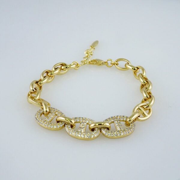 Women Bracelets/ Pulseras Dama/ Zircon Stone/14K Real Color// B855