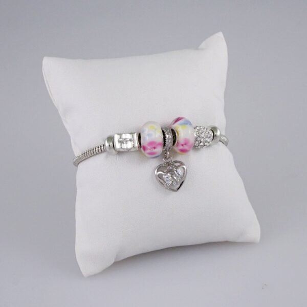 Women Bracelets/ Pulseras Dama/ Zircon Stone/  Silver Color/  Cable c/ diges// B886