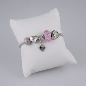 Women Bracelets/ Pulseras Dama/ Zircon Stone/  Silver Color/  Cable c/ diges// B887