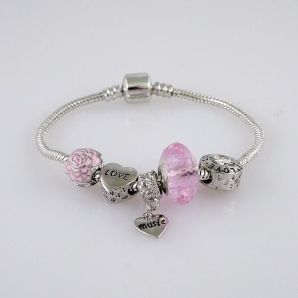 Women Bracelets/ Pulseras Dama/ Zircon Stone/  Silver Color/  Cable c/ diges// B887 - Image 2