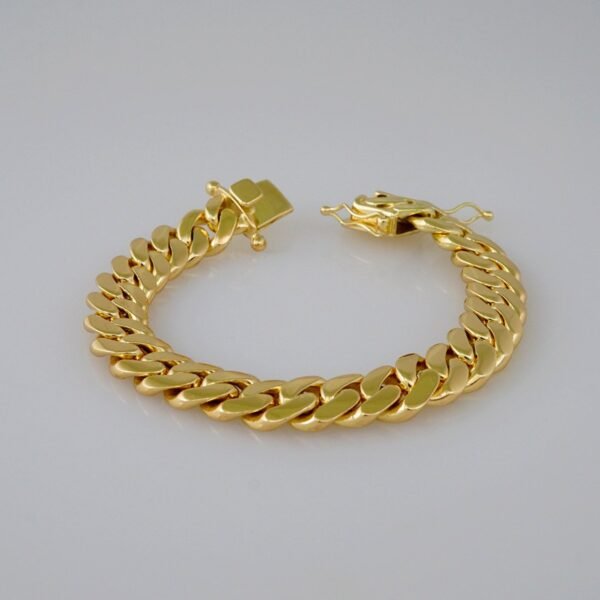 Men Bracelets/Pulseras Hombre/ Plain/  925 Silver Whit Gold Plated/  14K Real Color// B925P02