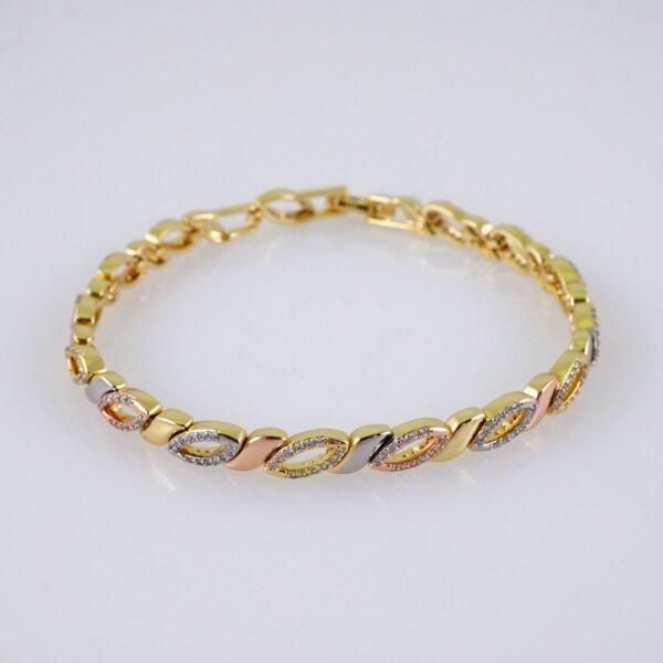 Women Bracelets/ Pulseras Dama/ Zircon Stone/Three Tone// B981 - Image 2