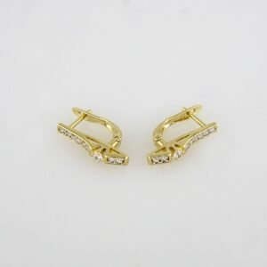 Earrings Woman/ Aretes Dama/  Zircon Stone/  14K Real Color// E-131