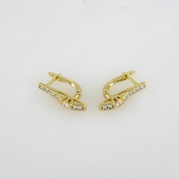 Earrings Woman/ Aretes Dama/  Zircon Stone/  14K Real Color// E-131