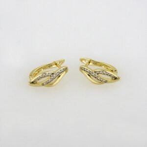 Earrings Woman/ Aretes Dama/  Zircon Stone/  14k Real Color// E-146