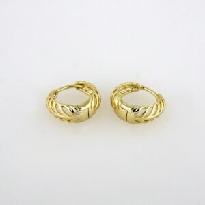 Earrings Woman/ Aretes Dama/ Plain/ 14K Real Color// E-148