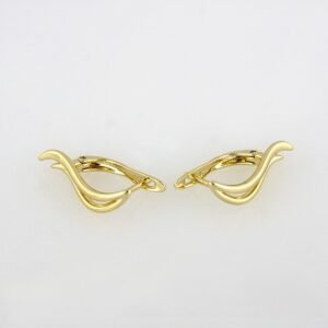 Earrings Woman/ Aretes Dama/ Plain/ 14K Real Color// E-149