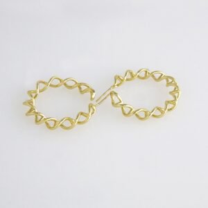 Earrings Woman/ Aretes Dama/ Plain/ 14K Real Color// E-0074P