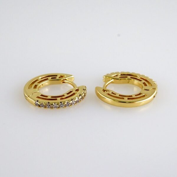 Women Earrings/ Aretes Dama/Zircon Stone/14k Real Color// E1005 - Image 2