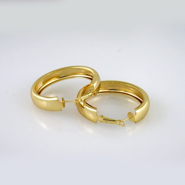 Women Earrings/ Aretes Dama/Plain/14k Real Color//  E1020 - Image 2