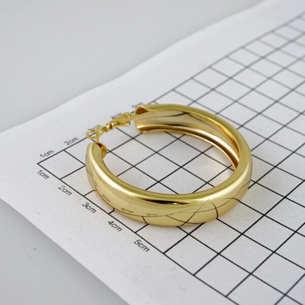 Women Earrings/ Aretes Dama/Plain/14k Real Color//  E1020 - Image 3