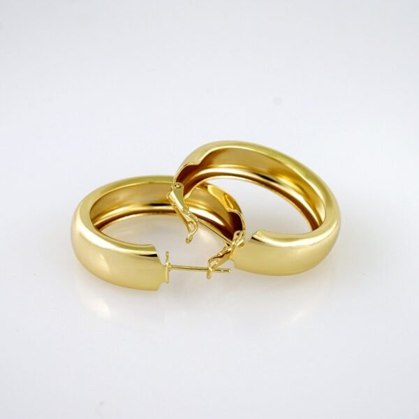 Women Earrings/ Aretes Dama/Plain/14k Real Color//  E1021 - Image 2