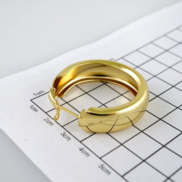 Women Earrings/ Aretes Dama/Plain/14k Real Color//  E1021 - Image 3