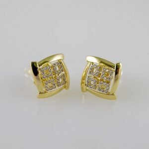 Women Earrings/ Aretes Dama/Zircon Stone/14k Real Color// E1057