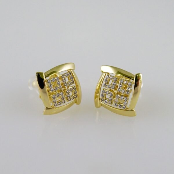 Women Earrings/ Aretes Dama/Zircon Stone/14k Real Color// E1057