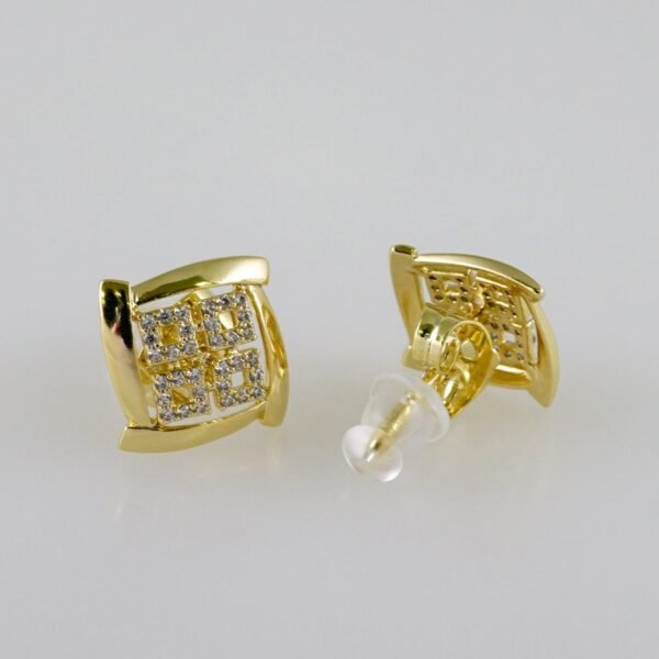 Women Earrings/ Aretes Dama/Zircon Stone/14k Real Color// E1057 - Image 2