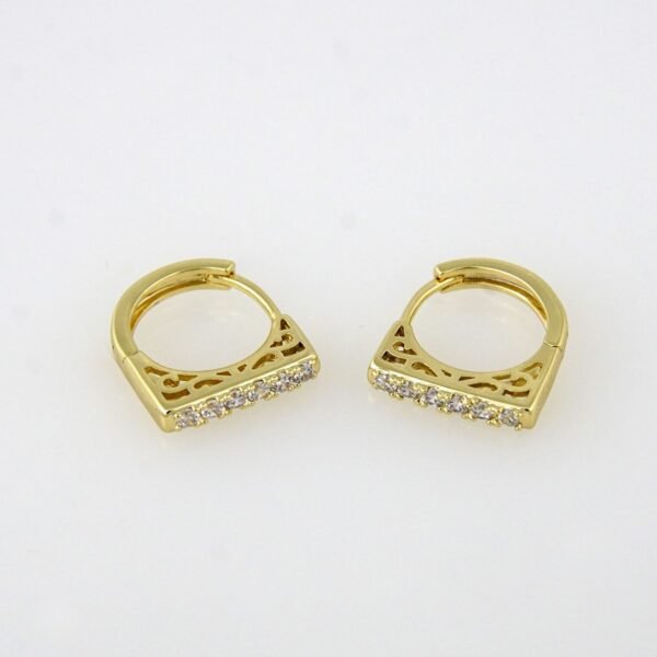 Earrings Woman/ Aretes Dama / Zircon Stone/ 14K Real Color// E115