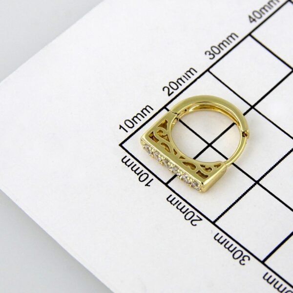 Earrings Woman/ Aretes Dama / Zircon Stone/ 14K Real Color// E115 - Image 3