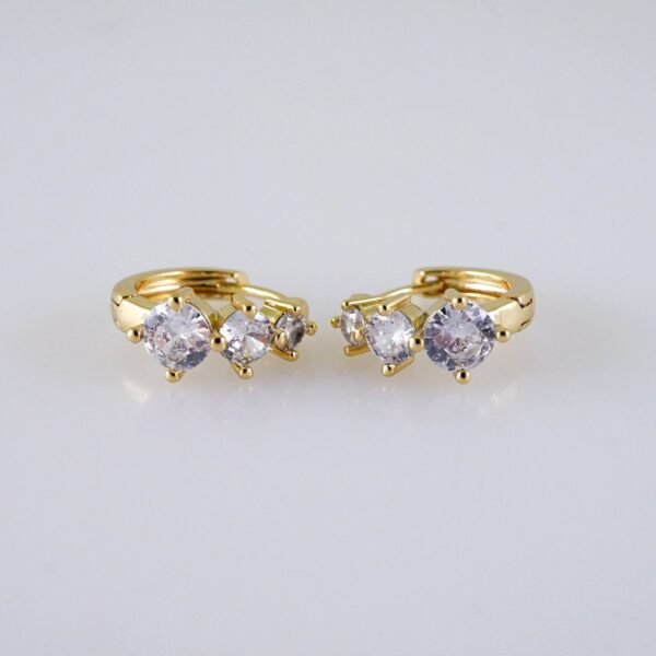 Women Earrings/ Aretes Dama/Zircon Stone/14k Real Color// E1213