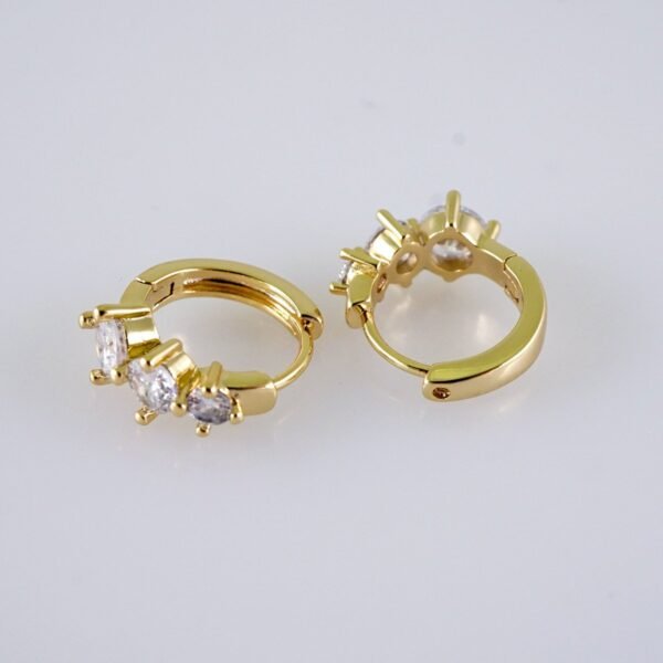 Women Earrings/ Aretes Dama/Zircon Stone/14k Real Color// E1213 - Image 2