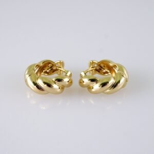 Women Earrings/ Aretes Dama/Plain/14k Real Color// E1238