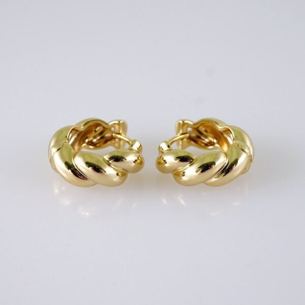 Women Earrings/ Aretes Dama/Plain/14k Real Color// E1238
