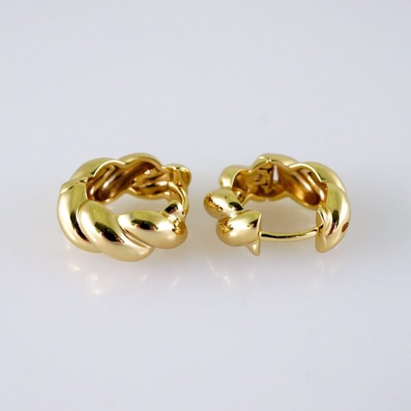 Women Earrings/ Aretes Dama/Plain/14k Real Color// E1238 - Image 2
