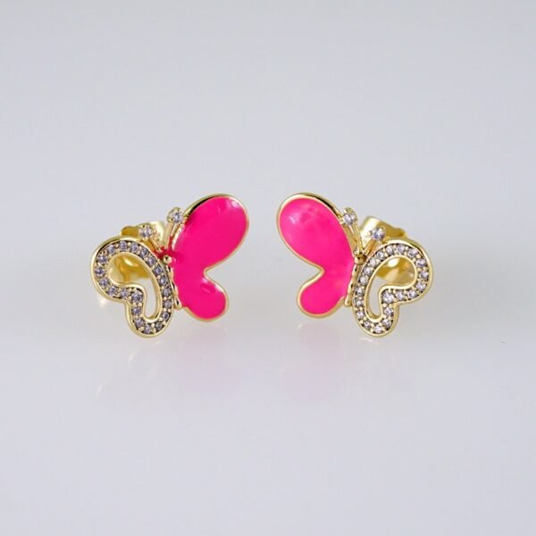 Women Earrings/ Aretes Dama/Zircon Stone/14k Real Color// E1242